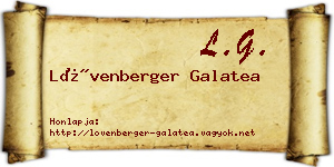 Lövenberger Galatea névjegykártya